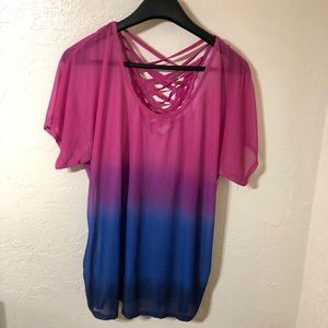 Sheer ombré blouse